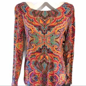 Jones New York SMALL Colorful Patterned Top